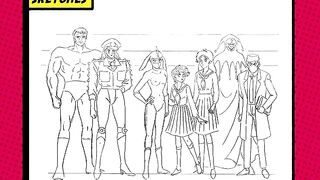 Kekkou Kamen けっこう仮面 Production sketches
